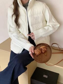 Winter Patchwork Parkas for Women Thick Warm Knitted Sleeve Splicing Puffy Coats Korean Loose Preppy Zipper Down Outwear New