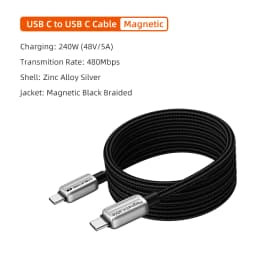 CABLETIME Magnetic USB C Cable 240W Type C Cable Fast Charging Type C Charger Cord for MacBook Laptop iPhone 17 16 Smasung S25