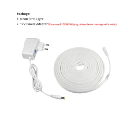 6mm Flexible LED Neon Strip Light With Power Adapter Touch Dimmer Hand Sweep PIR Motion Sensor Switch Set