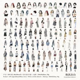 100pcs Large Package Retro Character Theme Precision Die Cutting Technology Stickers DIY Handmade Materials Scrapbook Decoration