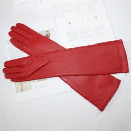 New women's long sheepskin gloves Classic solid color at elbow Versatile windproof warm fleece driving leather gloves