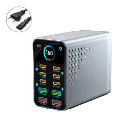 USB Type C GaN Charger Ai Display 10 in 1 Desktop Power Station Fast PD Charge For iPhone 17 Pro Max MacBook Air