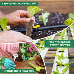 50/100Pcs Seed Grow Sponges Hydroponic Pods Kit with Plant Labels Replacement Root Garden Plant Nutrients Growing Planting