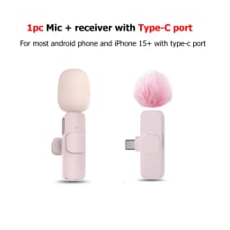 New Pink K60 Plug and Play Wireless Lavalier Microphone Portable MINI Wireless MIC For Smartphone Live Streaming/Video Recording