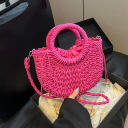 Bohemian Style Straw Handbag High Quality Multi-functional Shopping Bag Suitable For Travel and Vacation