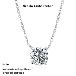 NeeTim 1ct 2ct 3ct 5ct D VVS1 Moissanite Necklace for Women Sterling Silver 925 with Yellow Rose Gold Plated Sparkling Pendant