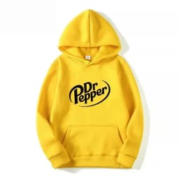 2026 Autumn Warm Dr Pepper Letter Printed Hoodies Street Men Fashion Fleece Sweatshirts Casual Unisex Pullover Tops Fashion Tre