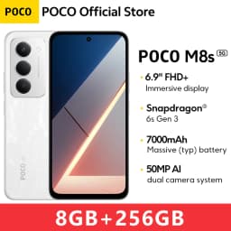 POCO M8s Global Version 5G Smartphone 128GB 256GB Snapdragon® 6s Gen 3 6.9" 144Hz Display 50MP Camera NFC 7000Ah 33W