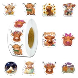 500PCS High Altitude Cow Stickers Exquisite and Cute Handbooks Material Phone Cases Laptop Suitcases Water Cups Waterproof