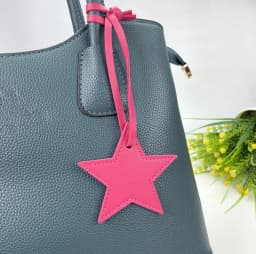 Free initials five pointed star leather luggage pendant star pu leather pendant bag pendant gift leather buckle keychain
