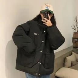 Two-sided Wear Cotton-padded Jacket Korean Winter Coat Women Thickened Parka Hooded Down Cotton Coat Windproof Puffer Jacket New