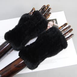 Hot Sale Winter Women Natural Real Rex Rabbit Fur Gloves Good Elastic Knitted Rabbit Fur Mittens Lady Real Rex Rabbit Fur Gloves