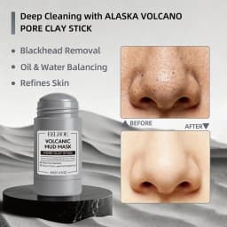 Alaska Volcano & Green Tea Deep Pore Cleansing Mask Stick Blackhead Remover&Oil Control Exfoliating Clay Mask for All Skin Types