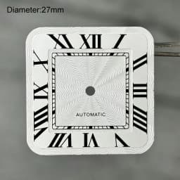 27mm S Logo NH35 Dial Square Roman Santo S Dial for NH35 Automatic Movement Black Blue Hands NH35 FCK 9-5 Dial Watch Accessories
