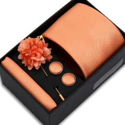 Top Quality Solid Color Ties Hanky Cufflinks Brooch Set Elegant Jacquard Necktie For Men Business Wedding In Gift Box Gravatas