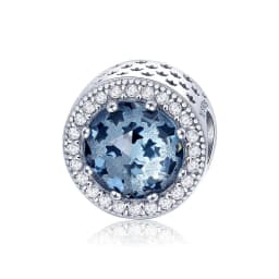 Bamoer 925 Sterling Silver Universe Series Star & Moon Beads Blue Planet Pendant Charms for Women Bracelet DIY Fine Jewelry Gift