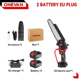 ONEVAN 8 Inch Brushless Electric Saw Auto Oiler Cordless Handheld Garden Wood Pruning Chainsaw Tool For Makita 18V Battery Pin