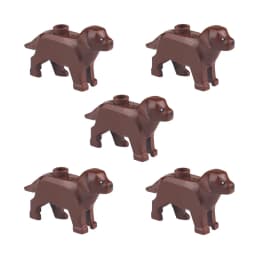 Compatible Animals Building Blocks for Children MOC Golden Hair Police Dog Husky Bulldog Chihuahua Model Bricks Kids DIY Toys 5p