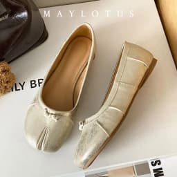 Size 35-43 Split Toe Women Ballet Flats Tabi Shoes Casual Slip-on Loafers Ladies Pleated Leather Espadrilles Zapatillas Mujer