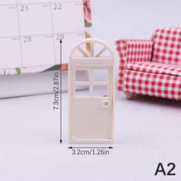 1/12 Scale Dollhouse Miniature 6 Panel Interior Wooden Door Frame DIY Plain Embryo Material Furniture Doll House Accessories