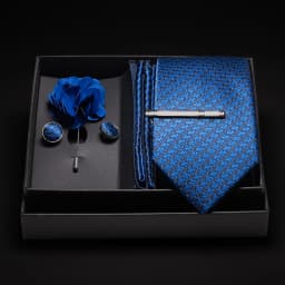 JEMYGINS New Designer Silver Gray Ties For Men Wedding Party Neck Tie Pocket Square Cufflink Pin Gift Box Set Gravat Accessories