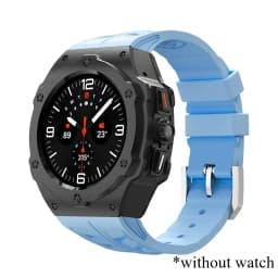 Luxury Modification Kit for Samsung Galaxy Watch 8 Ultra 2025 Carbon Case Rubber Strap for Galaxy Watch 7 Ultra 47mm Accessorie