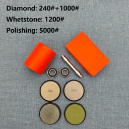 Rolling Blade Sharpener Set Diamond Grinding Disc Jade Fine Sharpening 15/20° Two Angles Non-slip Base Kitchen Sharpening System