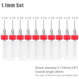 XCAN 10pcs 0.1-3.175mm PCB Drill Bit 3.175 Shank Micro Carbide Drill Bit Set For Printed Circuit Board Wood Modeling