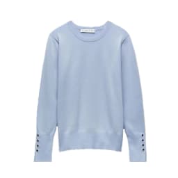 KEYANKETIAN Women's O-Necked Long Sleeves With Buttons Pullover Sweater Female Casual Solid High-Stretch Shirts Chic Ladies Top