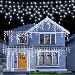 Holiday Icicle String Lights 3.2M 8 Modes Garden Yard Patio Window Roof Eaves Decor Warm White Multicolor Christmas Party Home