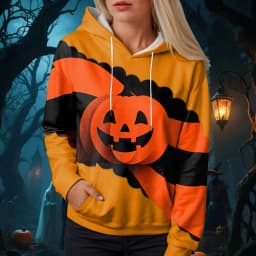 Jack O Lantern Sweater Women'S Sweatshirt Halloween Graphic Hoodies Casual Long Sleeve Loose Pullover Tops With 할로윈 후드티 여성
