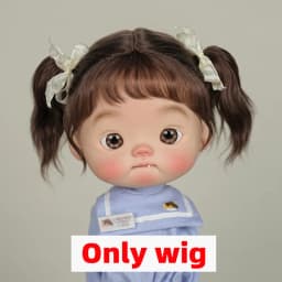 Blyth doll wig soft wavy curving air bangs Long hair Short hair High Ponytail for Big Size Head Doll DianDian Wig 9-10 inch