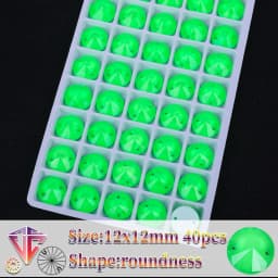 VC Neon Fluorescent Roundness Sew on Rhinestone Roundness Sewing Diamond Glass Diamond Flatback DIY Accessories Wedding