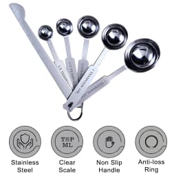 Stackable Measuring Cups and Spoons Set Baking Tools Stainless Steel Coffee Measuring Spoon Kitchen Accessories 1/4/6 PCS