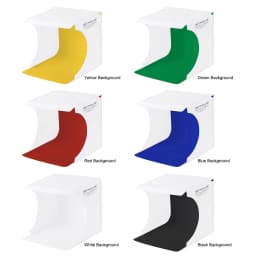 PULUZ 20cm Mini 2 LED Panels Folding Portable 1100LM Light Photo Lighting Studio Shooting Tent Box Kit with 6 2 Colors Backdrops