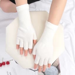 7 Colors Long Gloves Fingerless Knitted Gloves for Men Women Warm Stretch Elastic Winter Outdoor Mitten Cycling Accessories