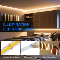 DC 24V 480LEDs/m Solar COB LED Strip Light Outdoor Waterproof Warm Natural White Flexible Adhensive Tape RA90 Linear Lighting
