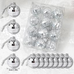 20PCS 4D Silver Ball Party Mirror Ball Cool Reflective Christmas Tree Decoration Suitable for Wedding Parties Dance Music