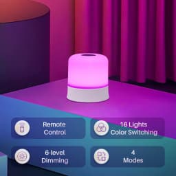 GGbingo Premium Rechargeable LED Night Light Remote Control Touch Switch RGB Dimmable Portable Reading Lamp Bedroom