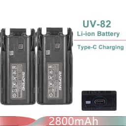 Baofeng UV-82 Li-ion Battery USB Type-C Charger 2800mah Enlarge 3800mAh BL-8 Original For Radio UV-8D UV-82HP UV-8D UV-82WX UV89