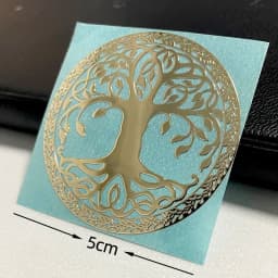 Tree of Life pattern symbol Metal sticker Mobile phone sticker Personality laptop Creative gold and silver decorative sticker