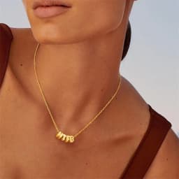 Bubble Letter Necklace Custom 3D Bubble Letters Name Pendant Necklace for Women Balloon Initial Necklaces Personalized Jewelry