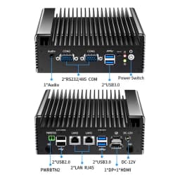 Fanless Industrial IoT Mini PC Intel Core i5 8250U i7 4500U 2xGigabit LAN 2xCOM Industrial Firewall Computer Windows Home Server
