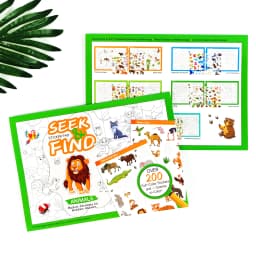 Fun Sticker Book, Search and Find Sticker Book Fun DIY Toy Book for Children Aged 3-10 Looking for Animal Parent-Child Interacti