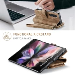CaseMe Flip Leather Phone Case For Samsung Galaxy Z Fold 8 7 6 5 4 3 S26 Ultra S25 FE S24 Plus S23 S22+ Zipper Wallet Card Cover