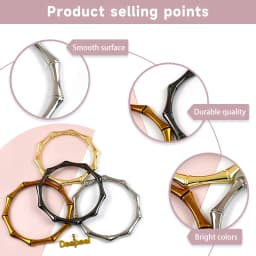 2/4/10Pcs 9cm Bamboo Metal O Ring Round Bag Handles Women Handbag Purse Frame Rings DIY Sewing Brackets Making Bags Accessories