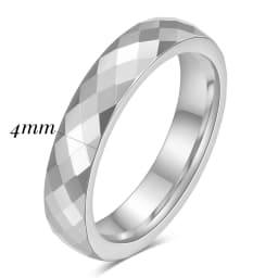 4MM/6MM Black Rose Gold Faceted Edge Dome Polished Tungsten Carbide Wedding Band Couple Rings for Women Men Size 5-12