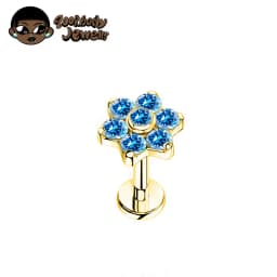 ASTM F136 Titanium Flower Piercing 16G 18G Internal Thread Labret Tragus Helix Conch Piercing Lip Nose Body Piercing Jewelry