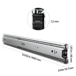 SucceBuy Drawer Slides 10 Pairs Full Extension Ball Bearing Cabinet Rails 100LB Load Capacity Heavy Duty Side Mount for Kitchen