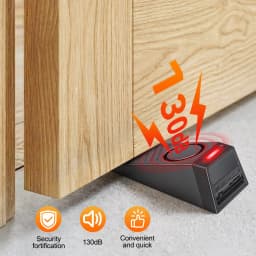 Awapow Door Stopper Security Alarm Rechargeable 130dB Loud Home Wedge Shaped Stopper Travel Mini Anti-theft Wedge Shaped